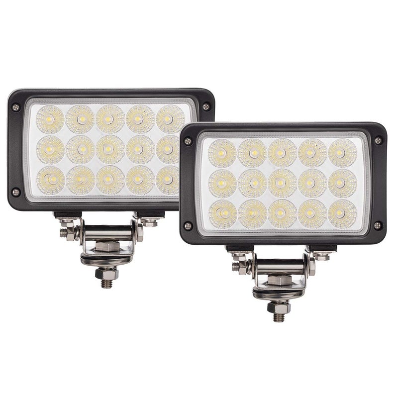 Lightronic 4x6 inch Rectangular Off-Road LED Work Light, 6000K Cool-White, Flood Beam for Trucks & Tractors, Plug & Use DT Connector, IP68 Waterproof/Dustproof, 12V/24V DC, 2-Pack - Image 4